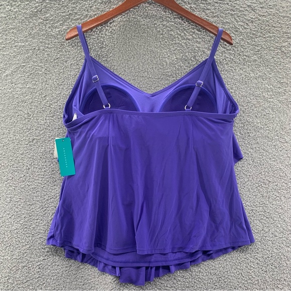 Target Aqua Green Purple Tiered Tankini Swim Top - Picture 8 of 10